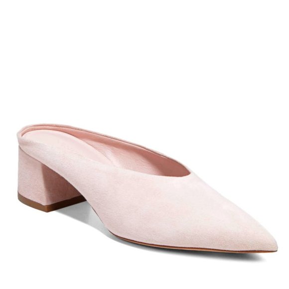 VINCE Ralston Pink Pointed Toe Mule Suede Leather in Rosaseco Pink Size 6 - Picture 3 of 10